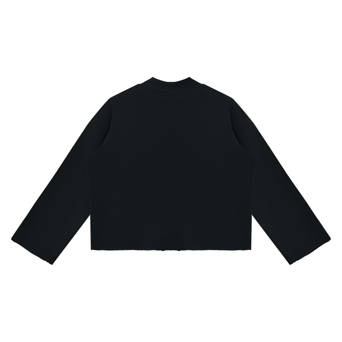 Unisex Mock Neck Raw Edge Boxy Sweatshirt