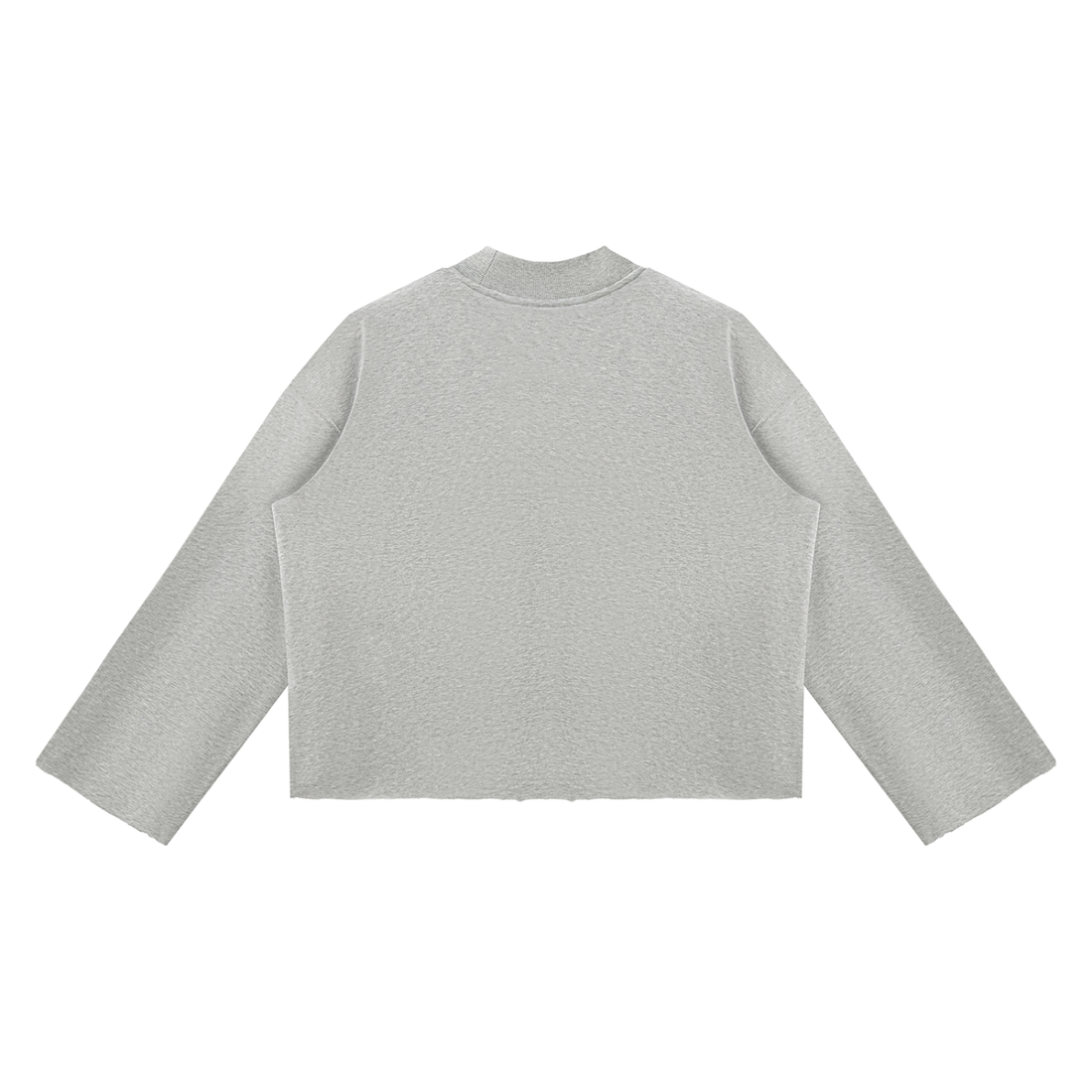 Unisex Mock Neck Raw Edge Boxy Sweatshirt